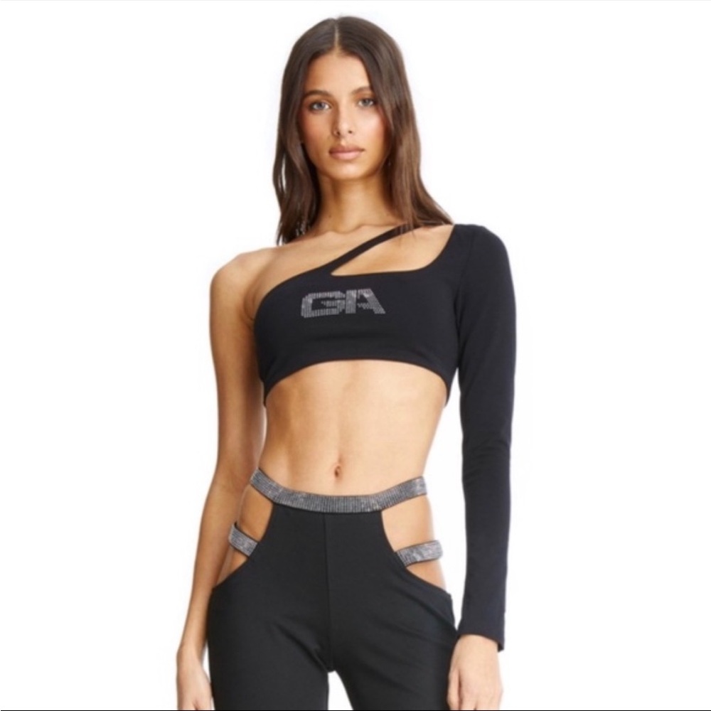 I.AM.GIA Sparkle One-Shoulder Crop Top